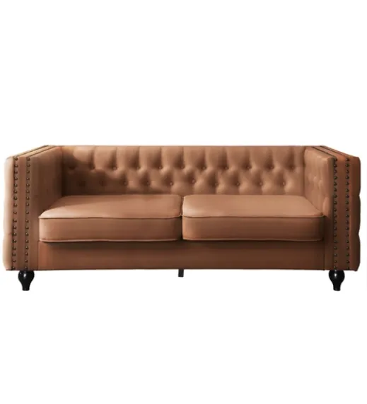 Capsa Vegan Leather Tufted Sofa 